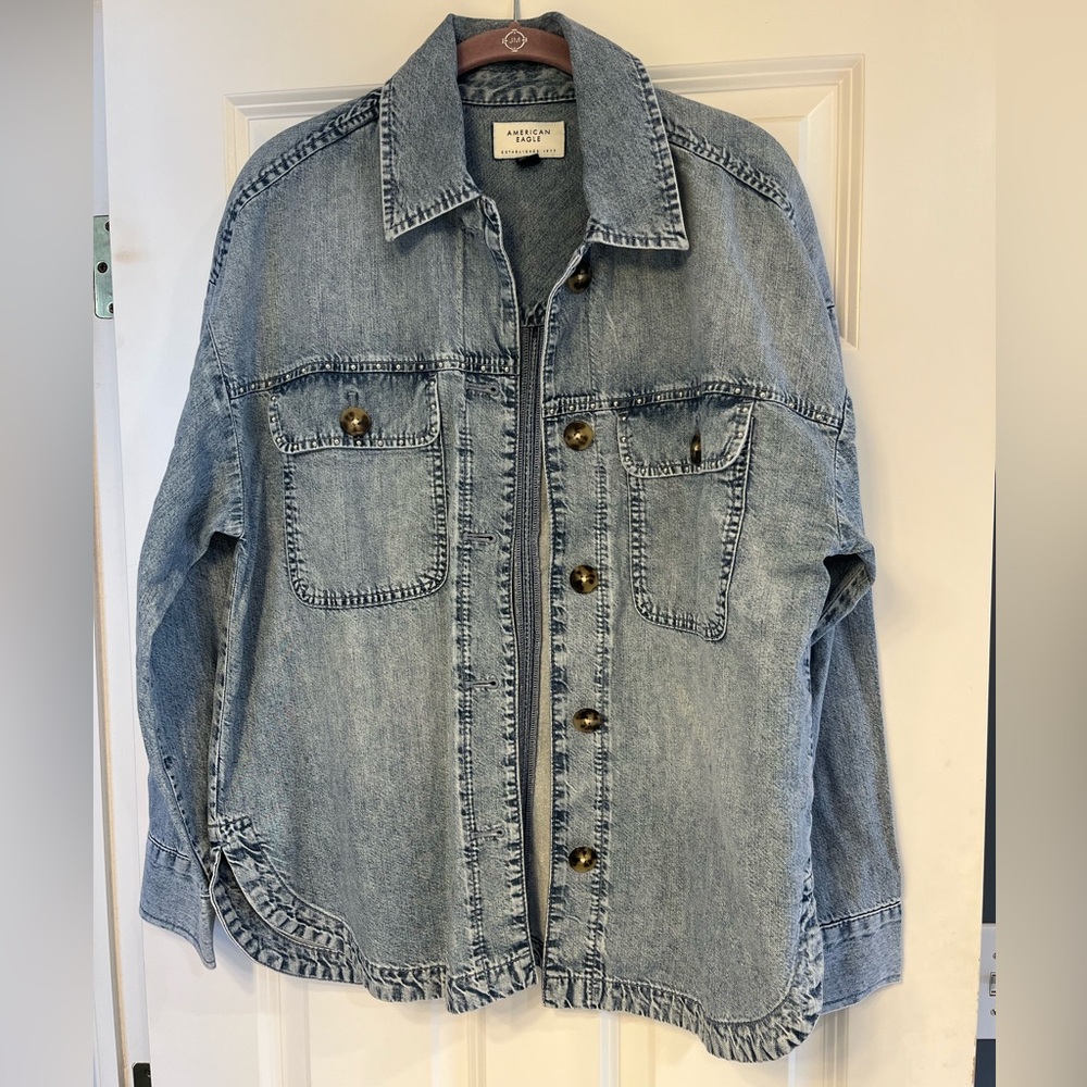 American Eagle Denim Studded Shacket